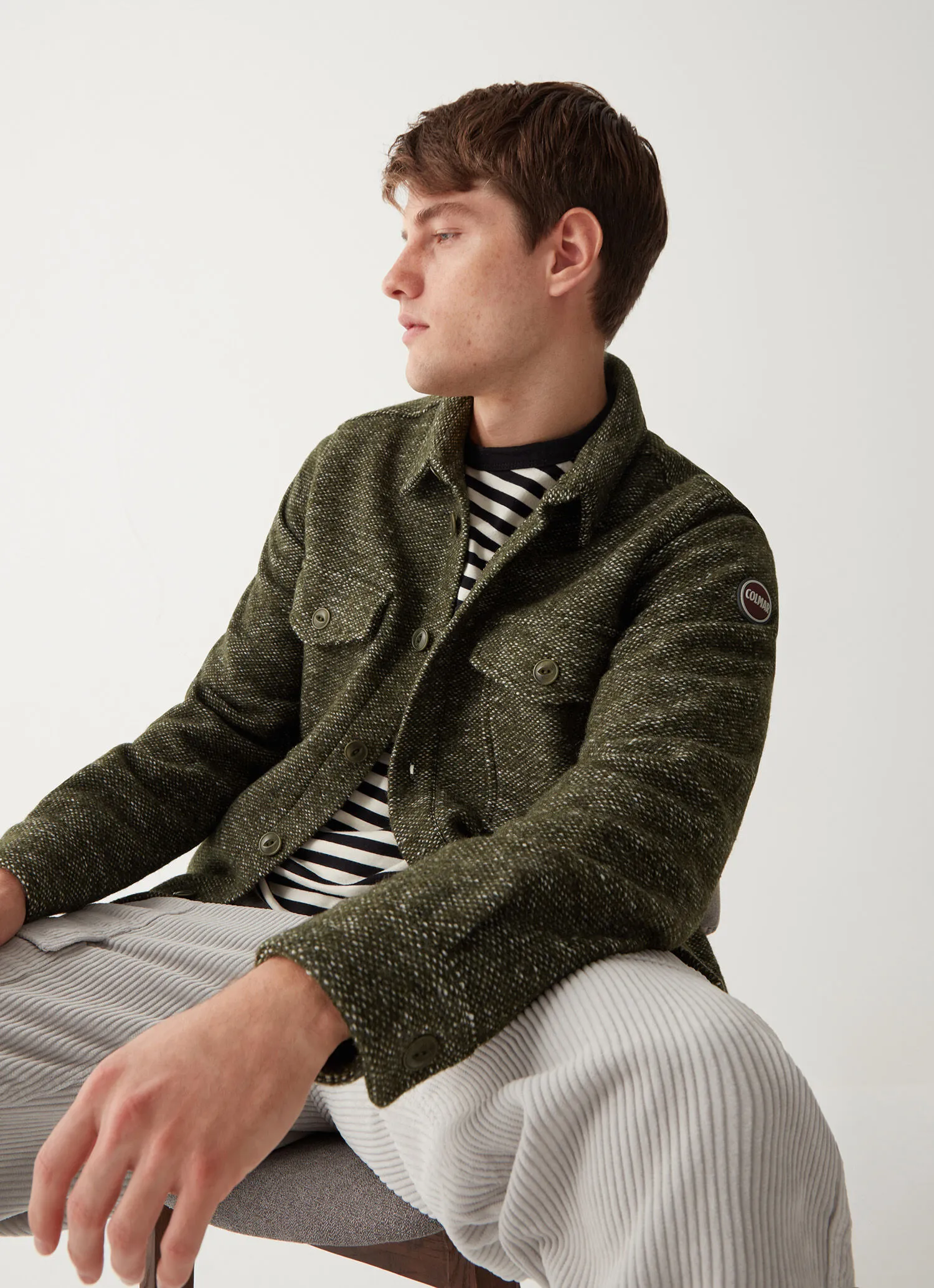 Wool blend flannel shirt