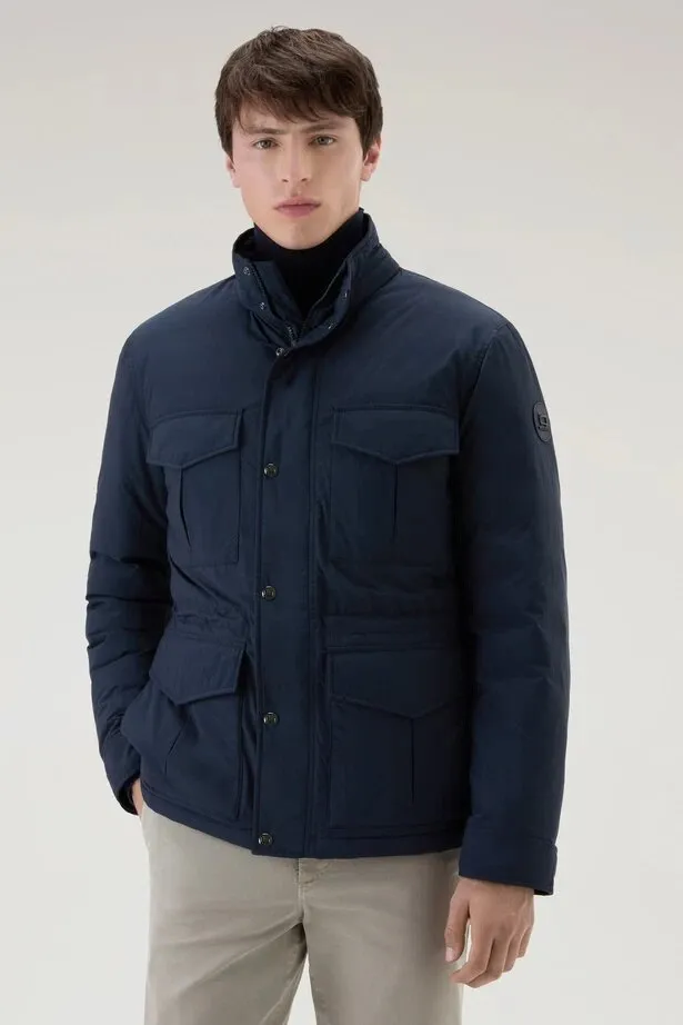WOOLRICH Giacca Field Aleutian in nylon Taslan con cappuccio removibile