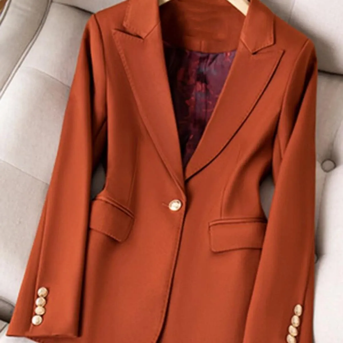Xfpv Donna Casual Singolo Bottone Slim Manica Lunga Kaki Giacca di Lana Temperamento Cappotto Giacca Moda Nuova Marea Autunno 20