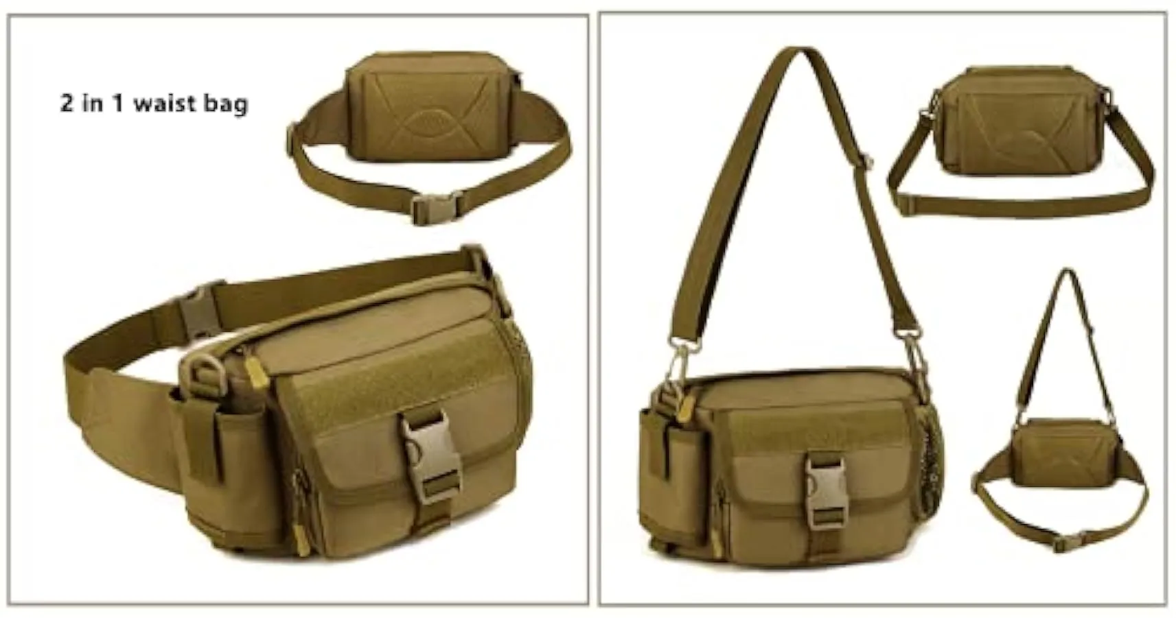 Yakmoo Grande Marsupio Sportivo Impermeabile Molle Sistema Borsetta a Tracolla Militare Tattico Borsa per Outdoors 240570819