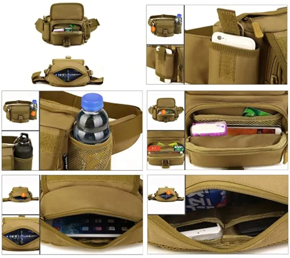 Yakmoo Grande Marsupio Sportivo Impermeabile Molle Sistema Borsetta a Tracolla Militare Tattico Borsa per Outdoors 240570819