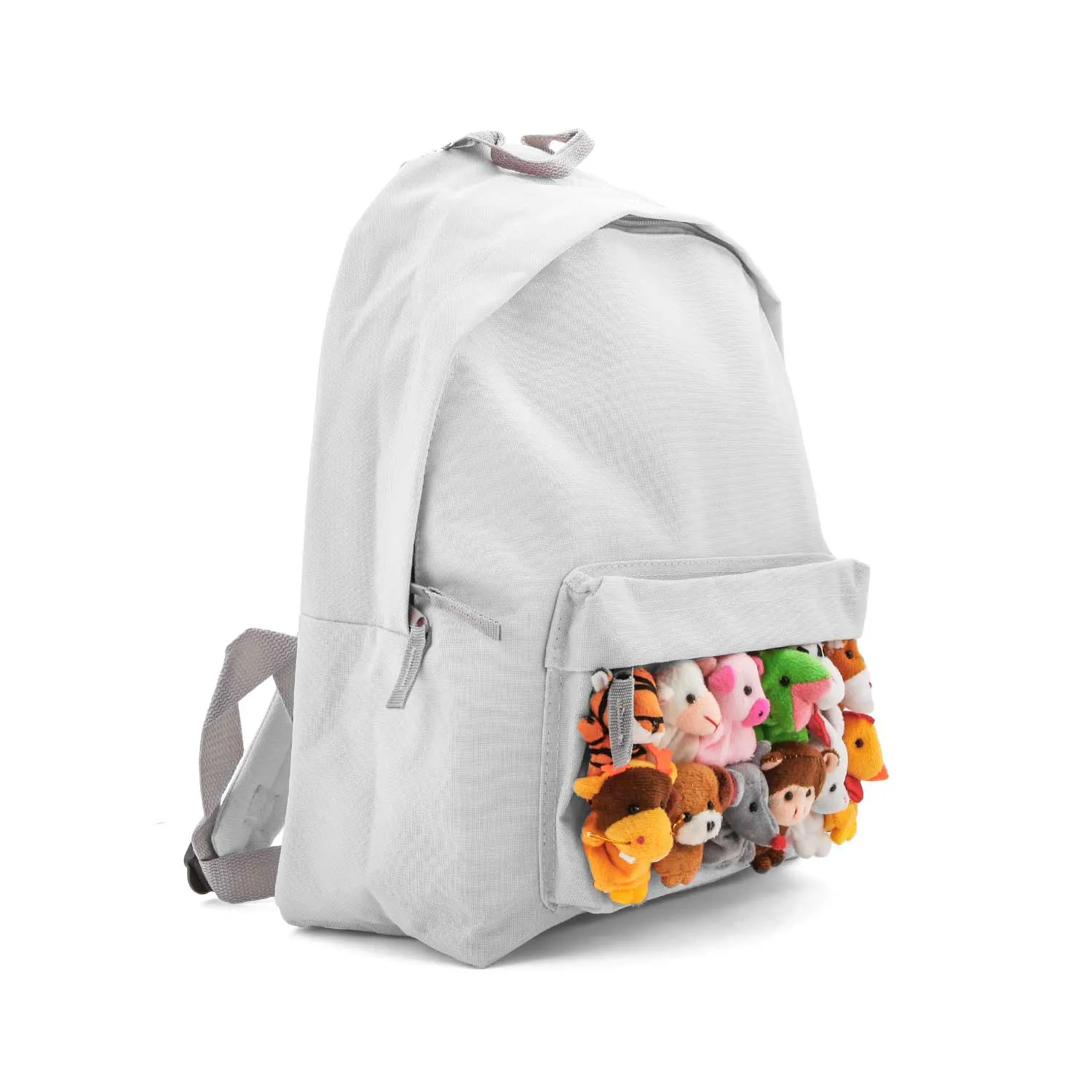 Zaino Bianco Con Mini Peluches Bambina E Teenager