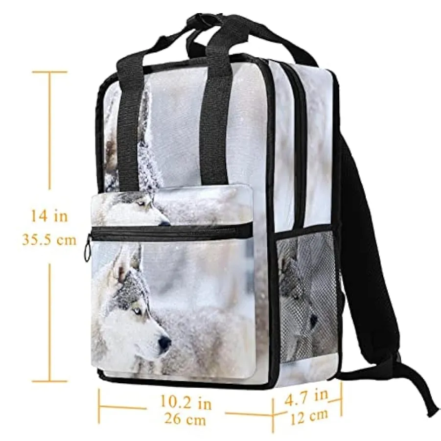 Zaino da viaggio,Zaino da portare,lupo cane neve invernale,Zaino da escursionismo Zaino per sport all’aria aperta Zaino casual 1