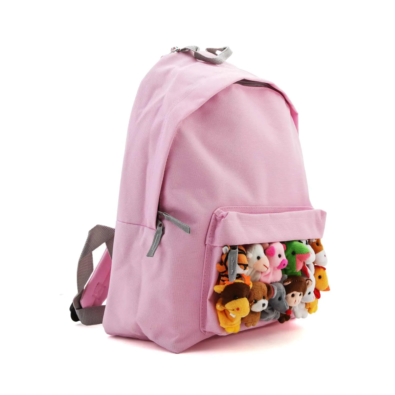 Zaino Rosa Con Mini Peluches Bambina E Teenager
